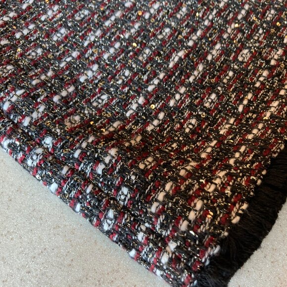 Loft Outlet Skirt Sparkly Black Red White Blend - Picture 8 of 9